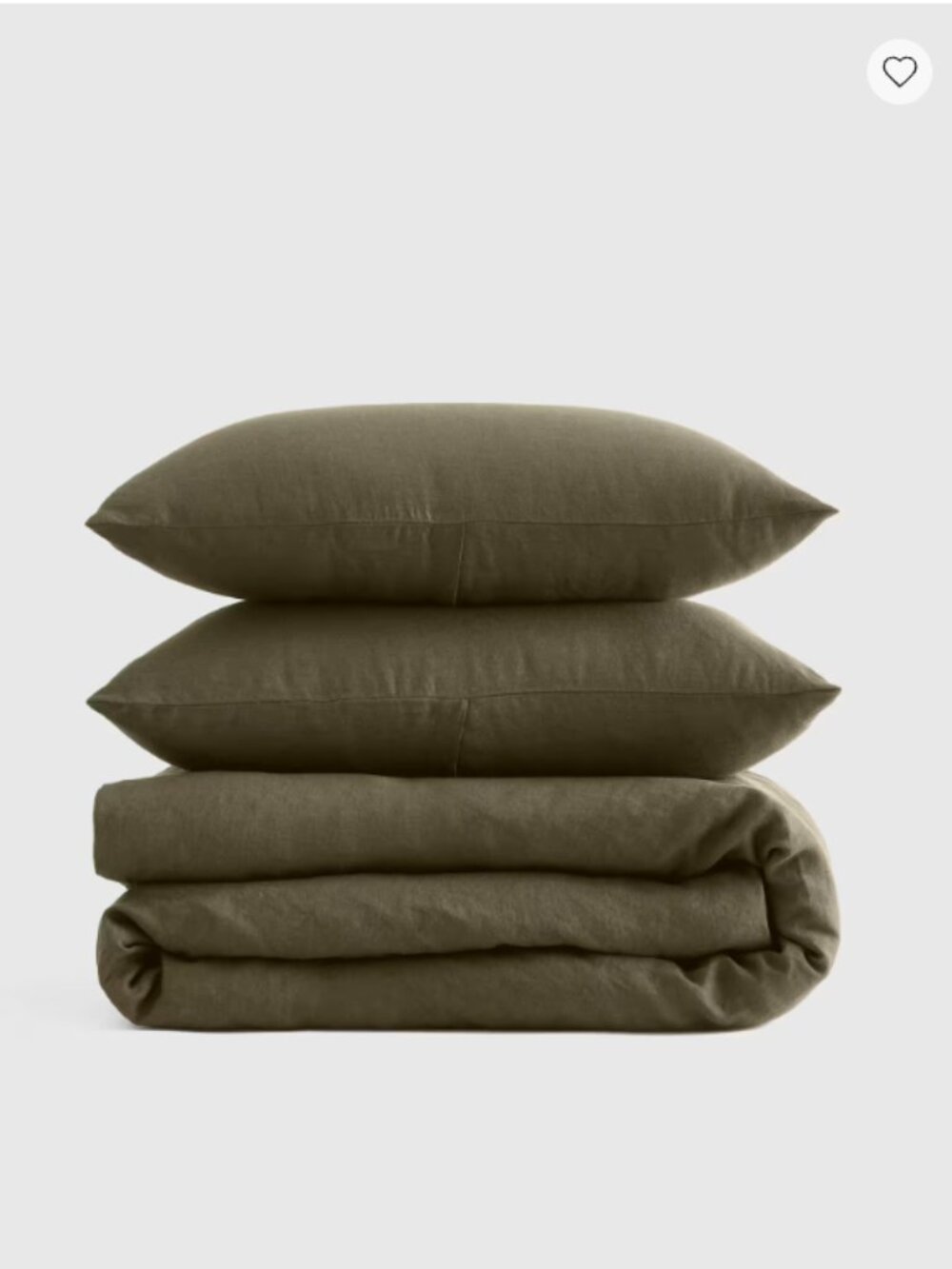 Quince 100% European Linen Duvet Cover Set in Dusty Olive king/California king